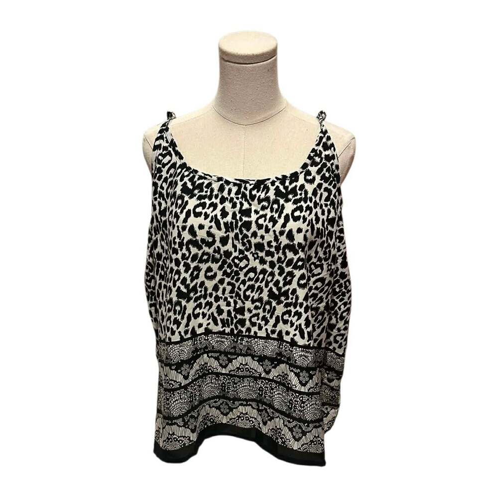 Bella Moda Plus Size 3X Black and White Animal Print Sleeveless Tank Top